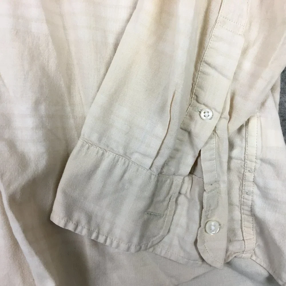 J Crew Shirt L Mens Overdyed Plaid Button Up Cotton Blend Long Sleeve Casual